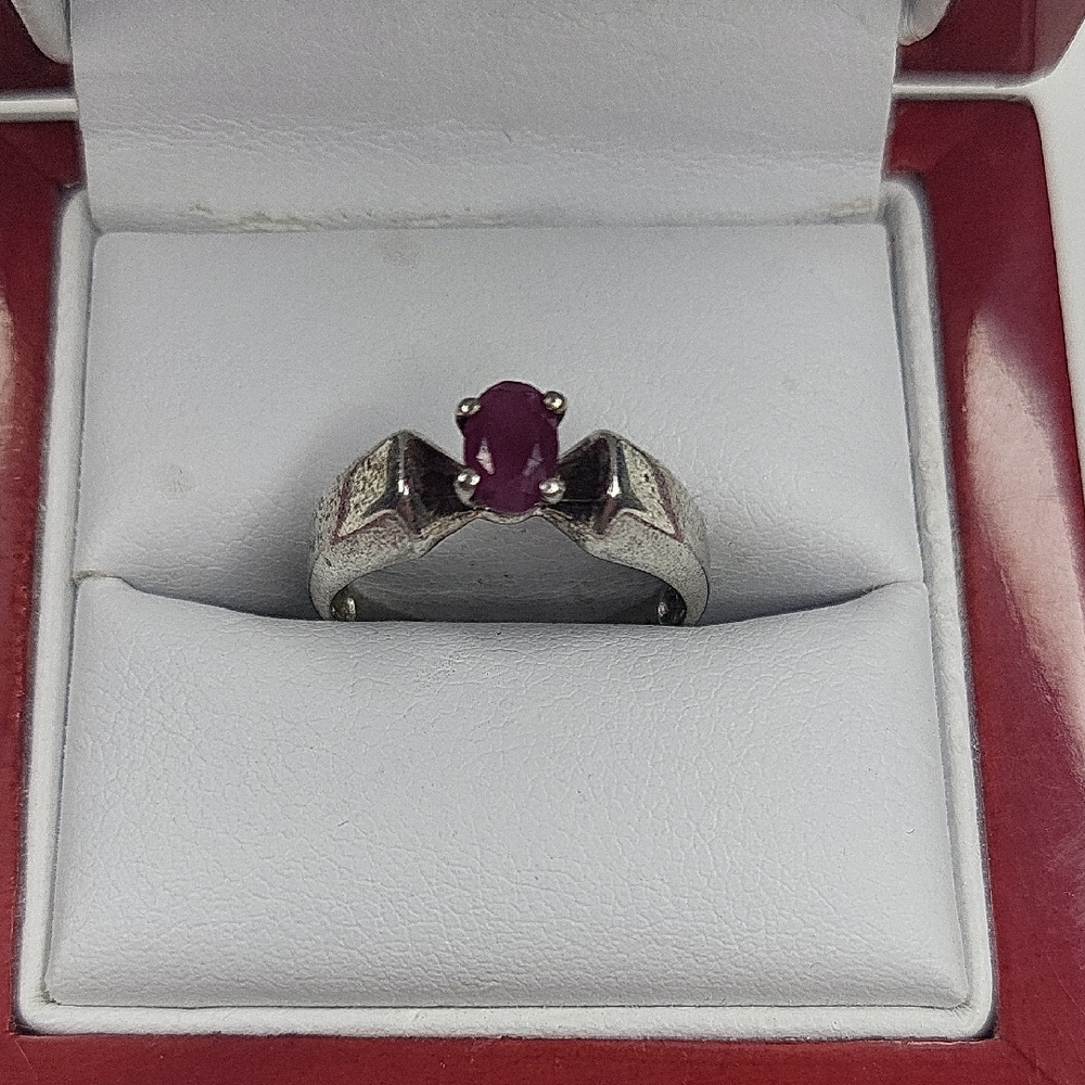 Sterling Silver Ruby Ring - image 1